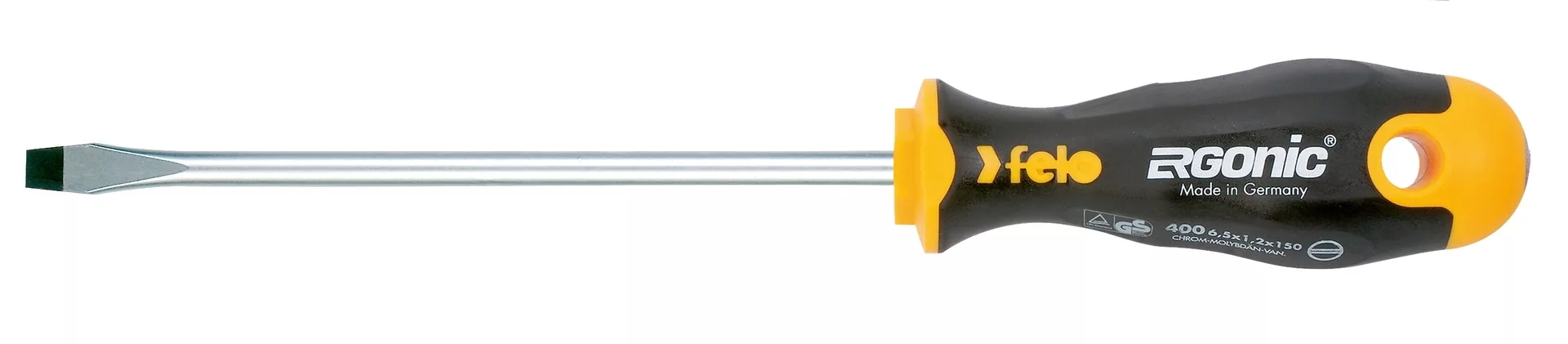 Отвертка Ergonic плоская шлицевая 6,5X1,2X150 40065510 Felo