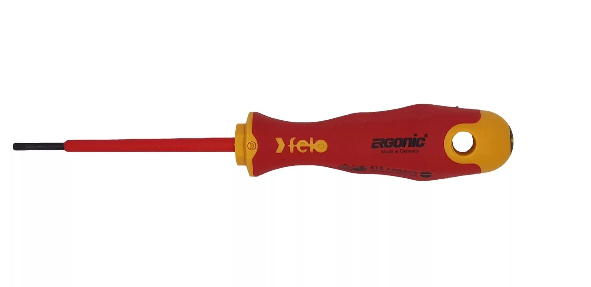 Отвертка диэлектрическая Ergonic плоская шлицевая 2,5X0,4X75 41302590 Felo
