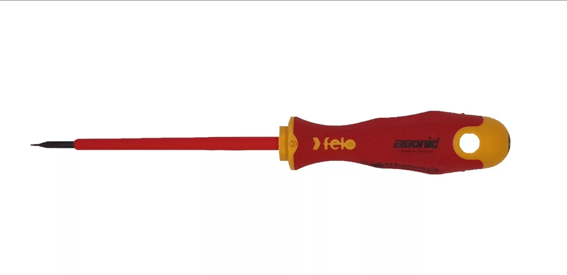 Отвертка диэлектрическая Ergonic плоская шлицевая 3,0X0,5X100 41303090 Felo