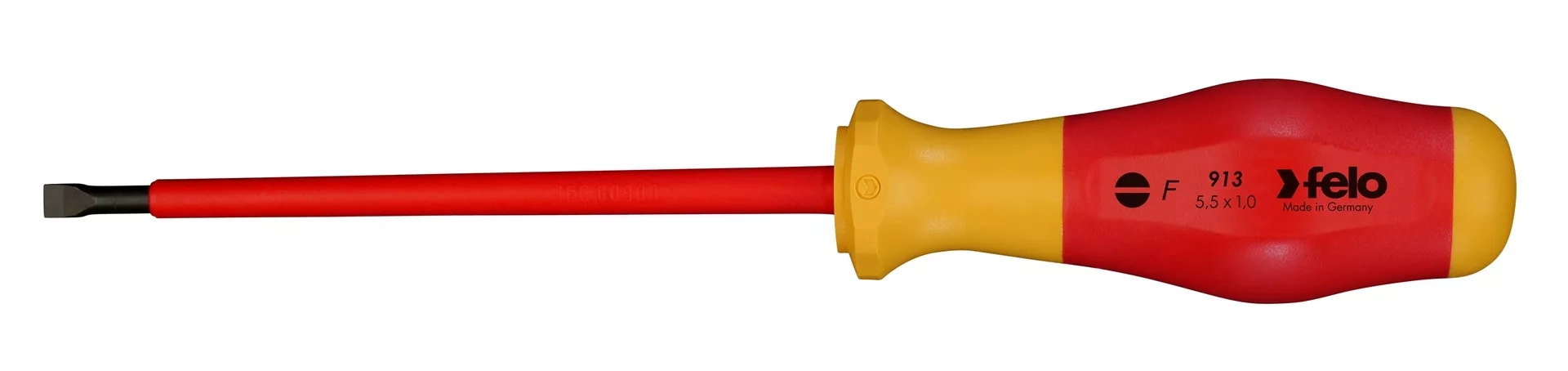 Отвертка диэлектрическая шлицевая SL5,5x1,0x125 91305590 Felo