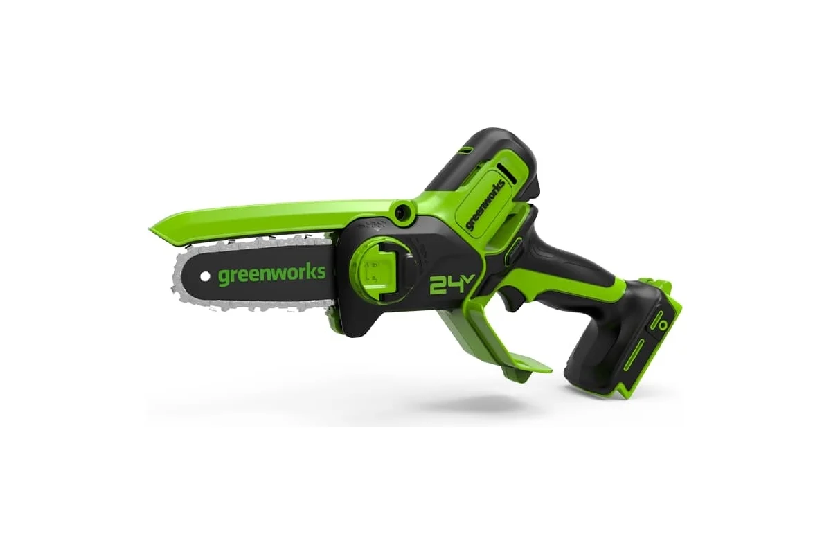 Цепная мини пила аккумуляторная Greenworks Арт. 2008207, 24V, 10см, без АКБ и ЗУ