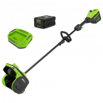 Снегоуборщик аккумуляторный Greenworks GD60SS2, 60V, 30 см, с регулируемым направлением выброса, бесщеточный, c 1хАКБ 4Ач и ЗУ (2603207UB)