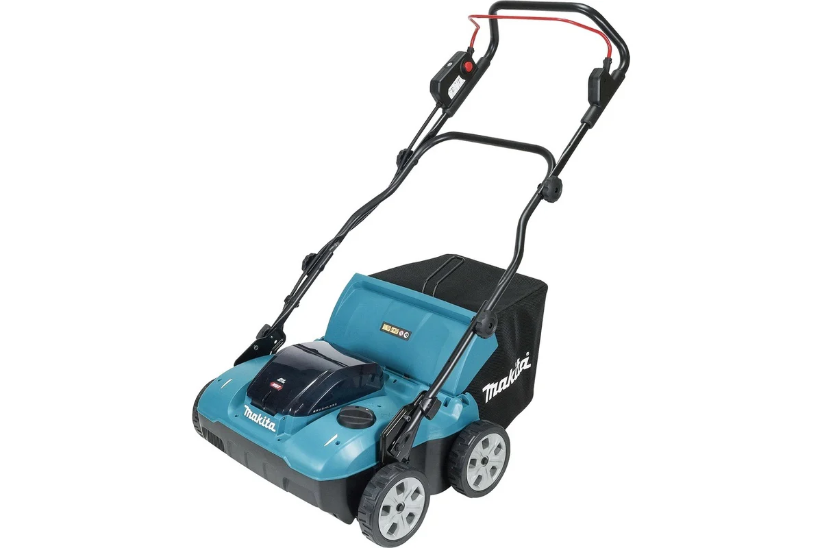 Скарификатор-аэратор аккумуляторный Makita XGT 40vMAX, 1700Вт, 38см, 18 ступеней, -12/+5мм, травосборник 50л UV001GZ