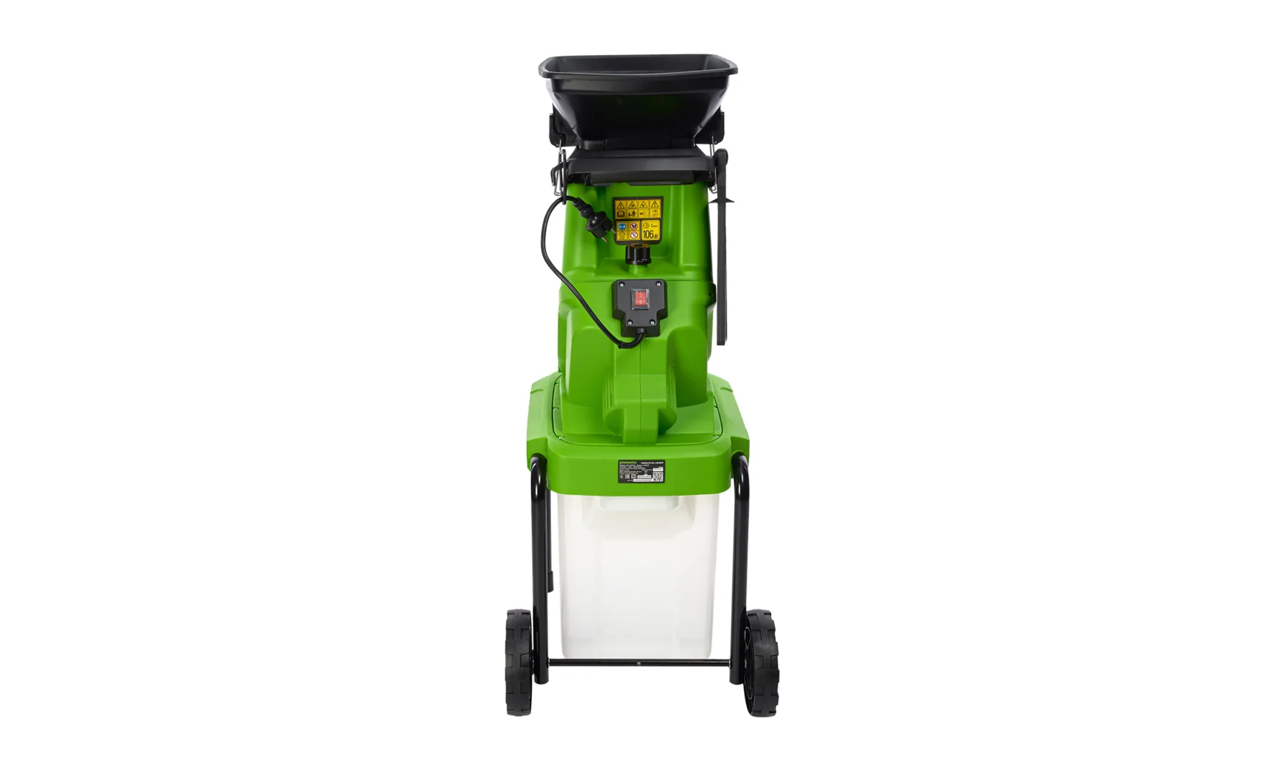 Измельчитель садовый электрический Greenworks Арт. 2208007, 220 В, 2800 Вт с контейнером