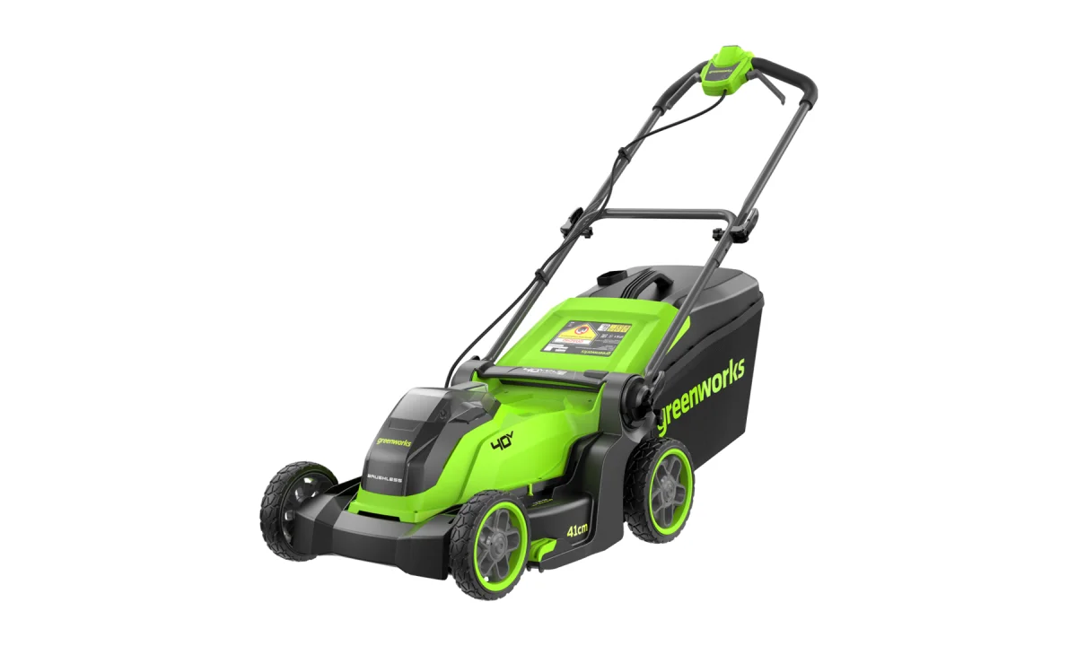Газонокосилка аккумуляторная Greenworks GD40LM411, 40V, 41 см, бесщеточная,c АКБ 4Ач и ЗУ 2521007UB