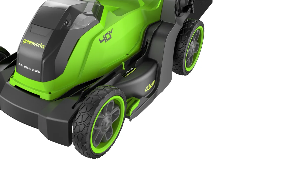 Газонокосилка аккумуляторная Greenworks GD40LM411, 40V, 41 см, бесщеточная,c АКБ 4Ач и ЗУ 2521007UB