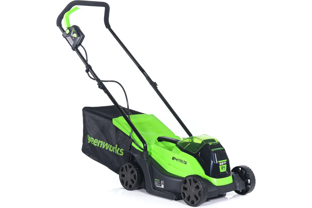 Газонокосилка аккумуляторная GreenWorks 24V, 33 см, бесщеточная, с 1хАКБ 2Ач и ЗУ 2516107UA