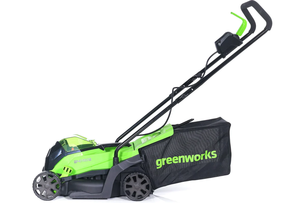 Газонокосилка аккумуляторная GreenWorks 24V, 33 см, бесщеточная, с 1хАКБ 2Ач и ЗУ 2516107UA