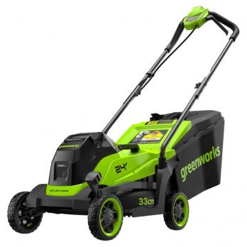 Газонокосилка аккумуляторная Greenworks GD24LM331, 24V, 33 см, бесщеточная, c 1хАКБ 4Ач (2520607UB)